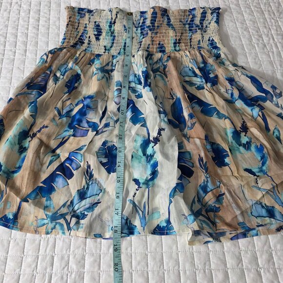 Floral Print High-Waisted Smocked Skirt By 11 Uptown Lightweight Fabric Size S - Picture 6 of 7